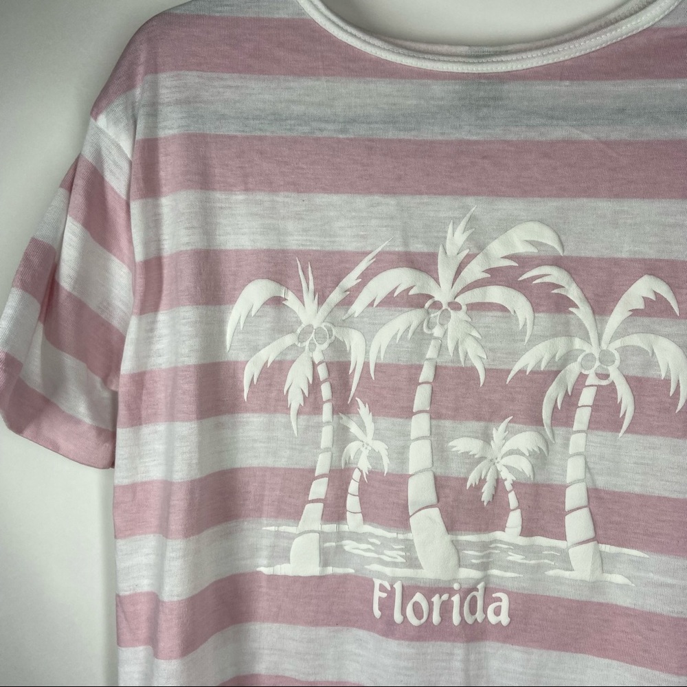 Vintage Sun Triangle OS Women's Florida Striped Swimsuit Beach Cover Up Dress - Picture 3 of 8
